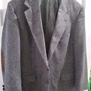 Racquet Club Men's Tweed Sport Coat Blazer Two Button Herringbone Wool 41 R